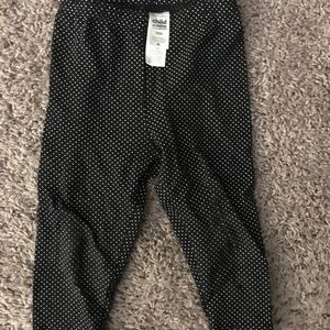 Black and white polka dot pants, and grey pants